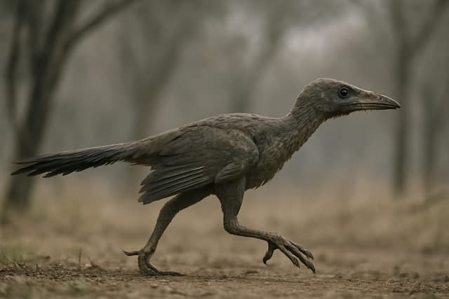 Archéoptéryx : Petit dinosaure à plumes, doté d'ailes et d'une longue queue osseuse